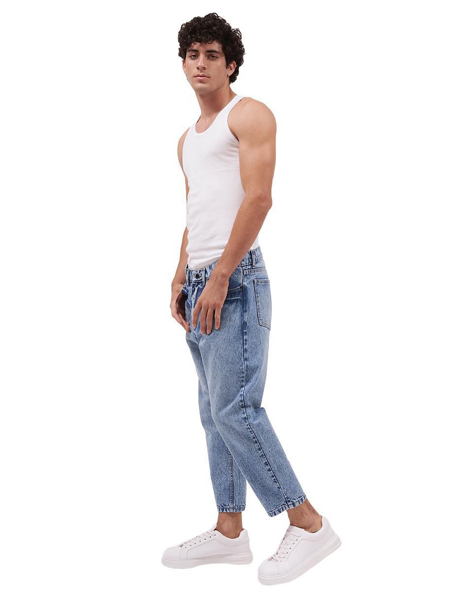 Jeans straight 8019 lavado claro para hombre 2