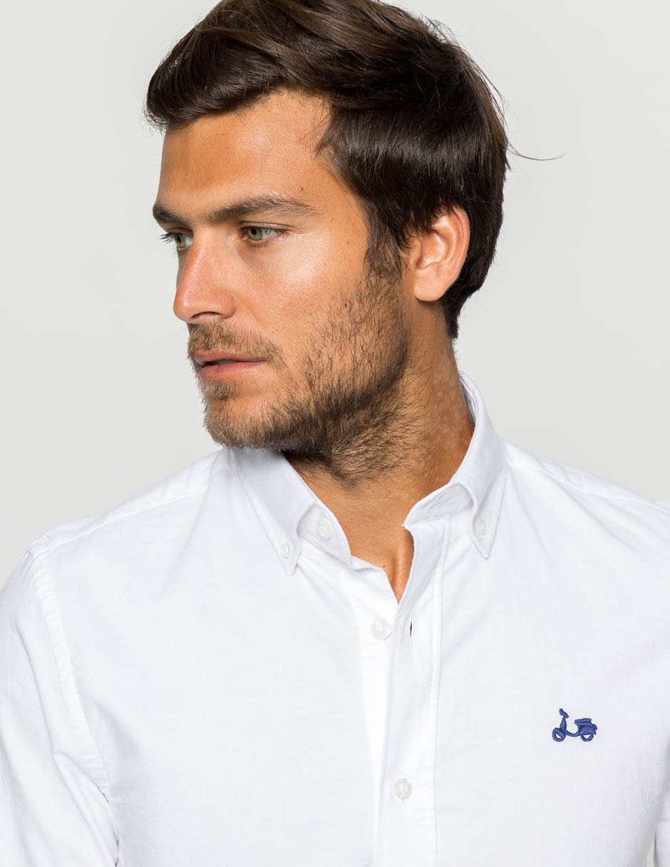 Camisa casual de algodón manga larga para hombre