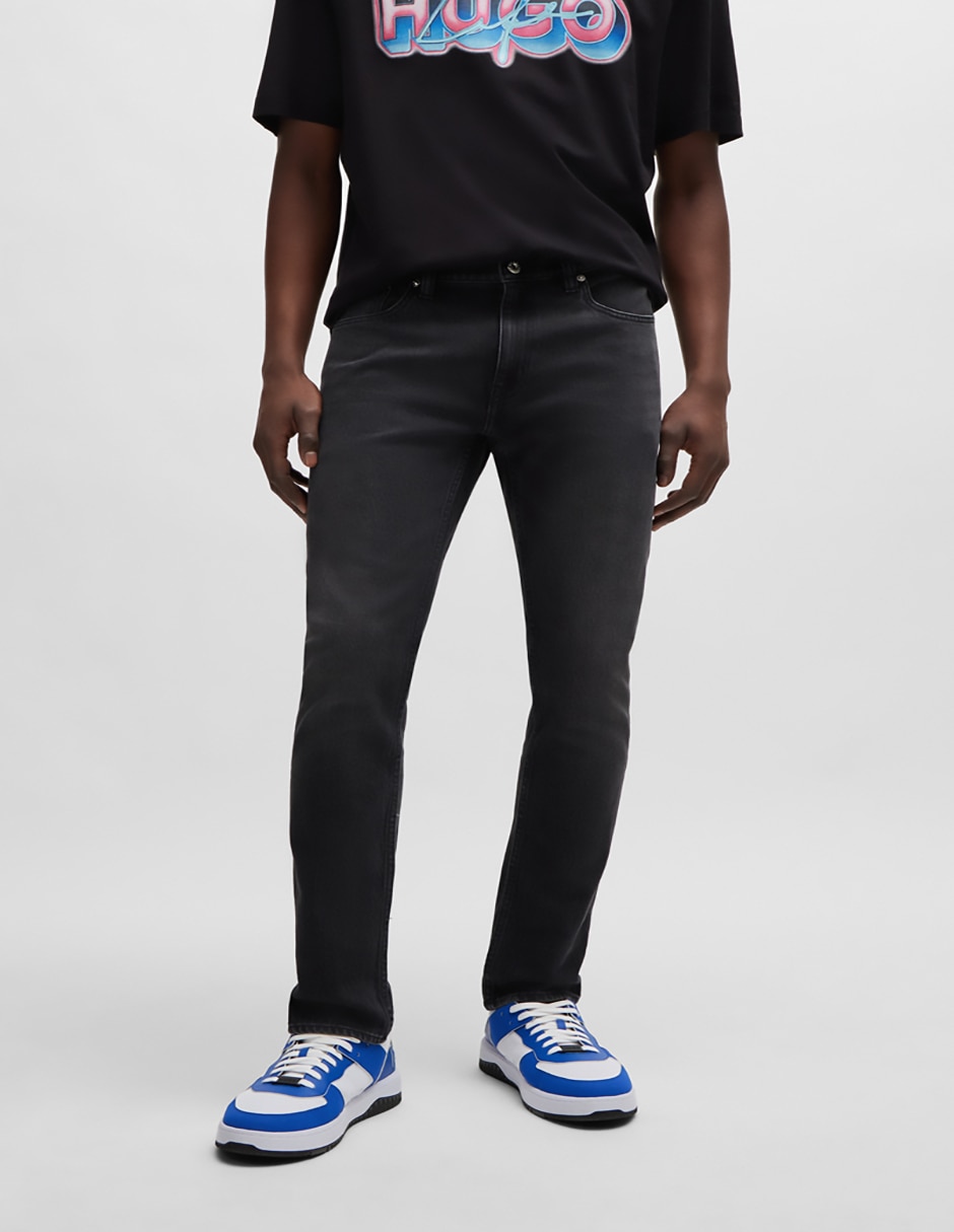 Jeans slim lavado obscuro para hombre 1