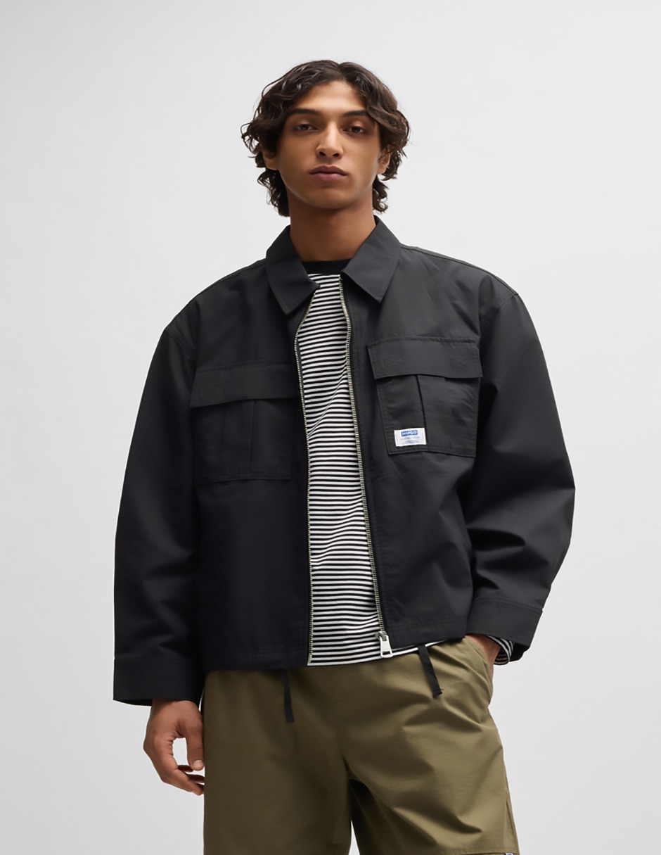 Chamarra casual con bolsillos para hombre Chamarra casual con bolsillos para hombre
