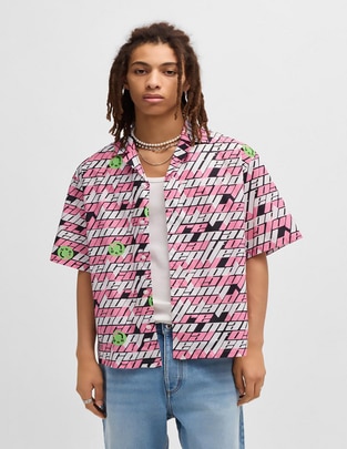 Camisa casual de algodón manga corta para hombre