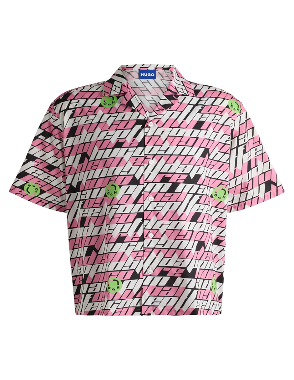 Camisa casual de algodón manga corta para hombre