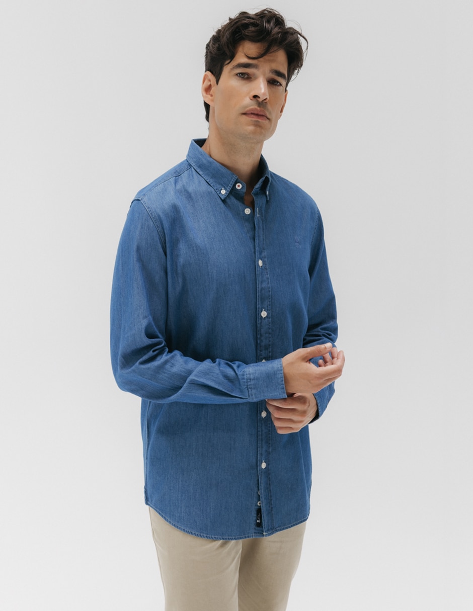 Camisa casual manga larga para hombre 2