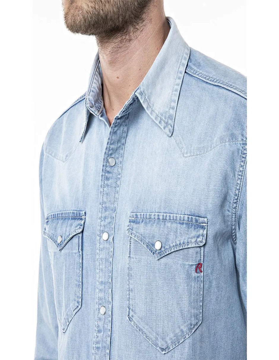 Camisa casual de algodón manga larga para hombre 4