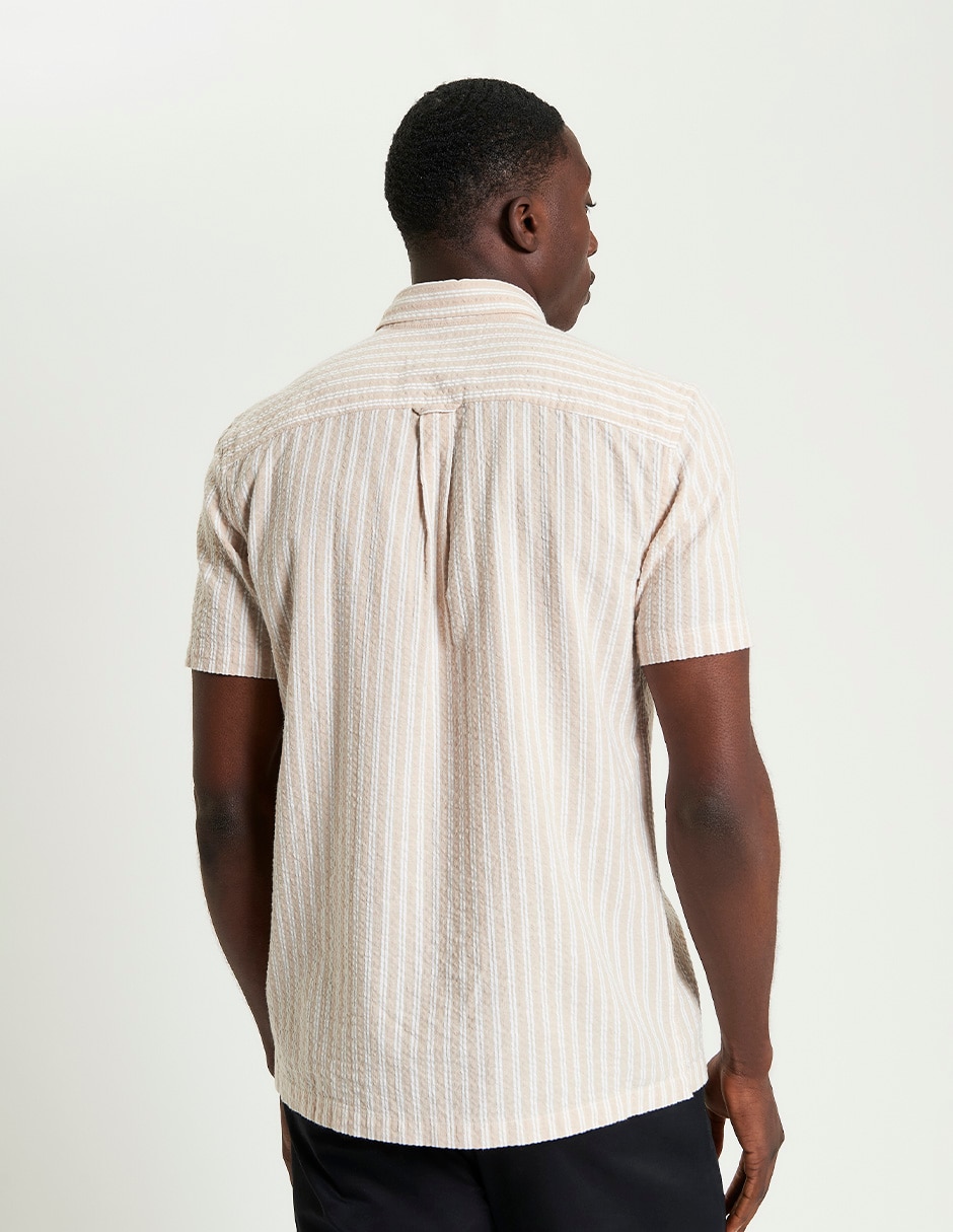 Camisa casual de algodón manga corta para hombre