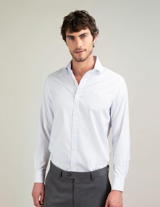 Camisa casual de algodón manga larga para hombre