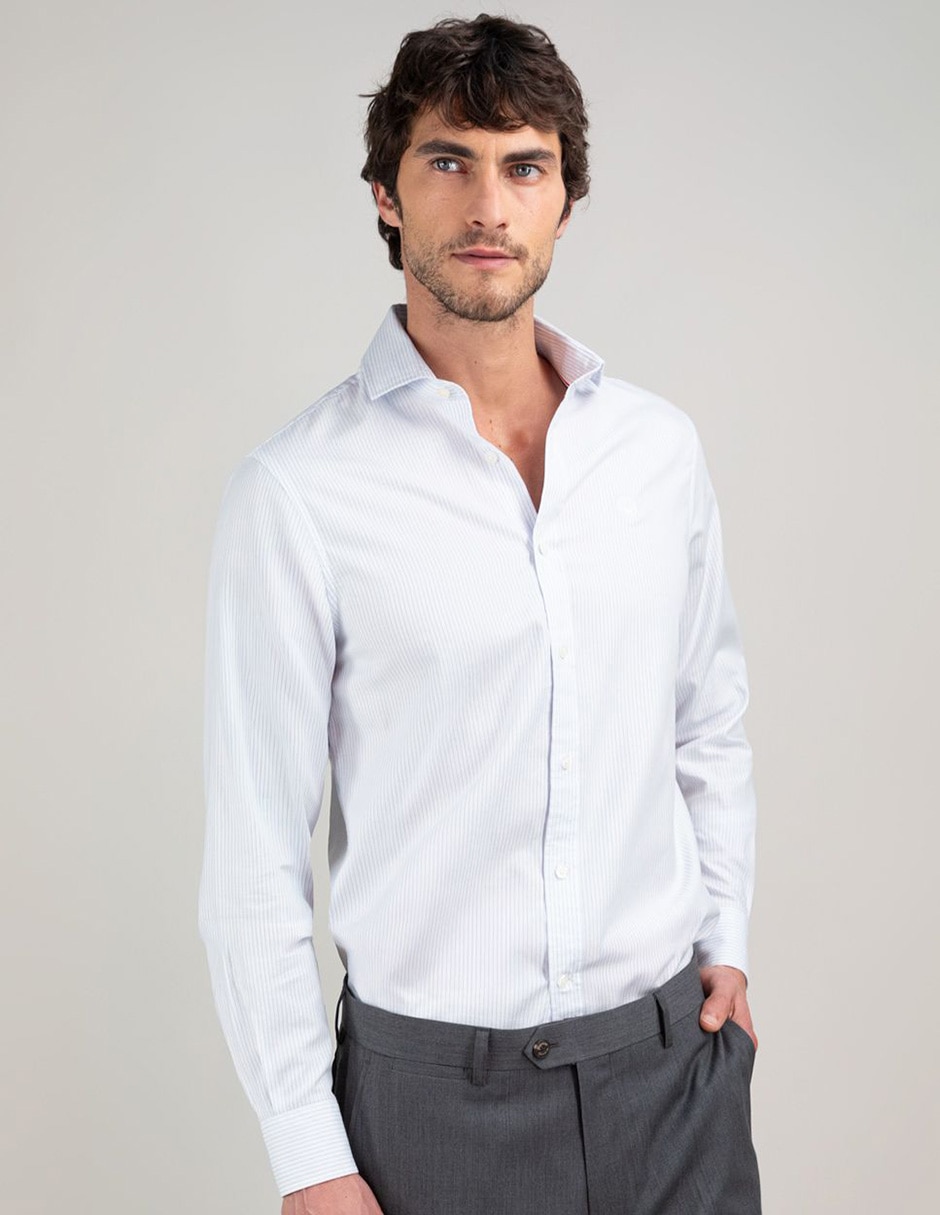 Camisa casual de algodón manga larga para hombre
