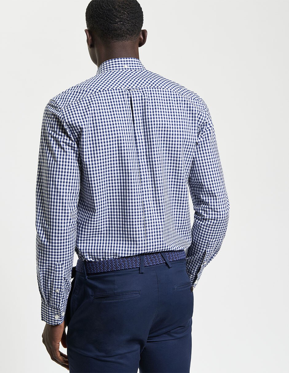 Camisa business casual de algodón manga larga para hombre 2