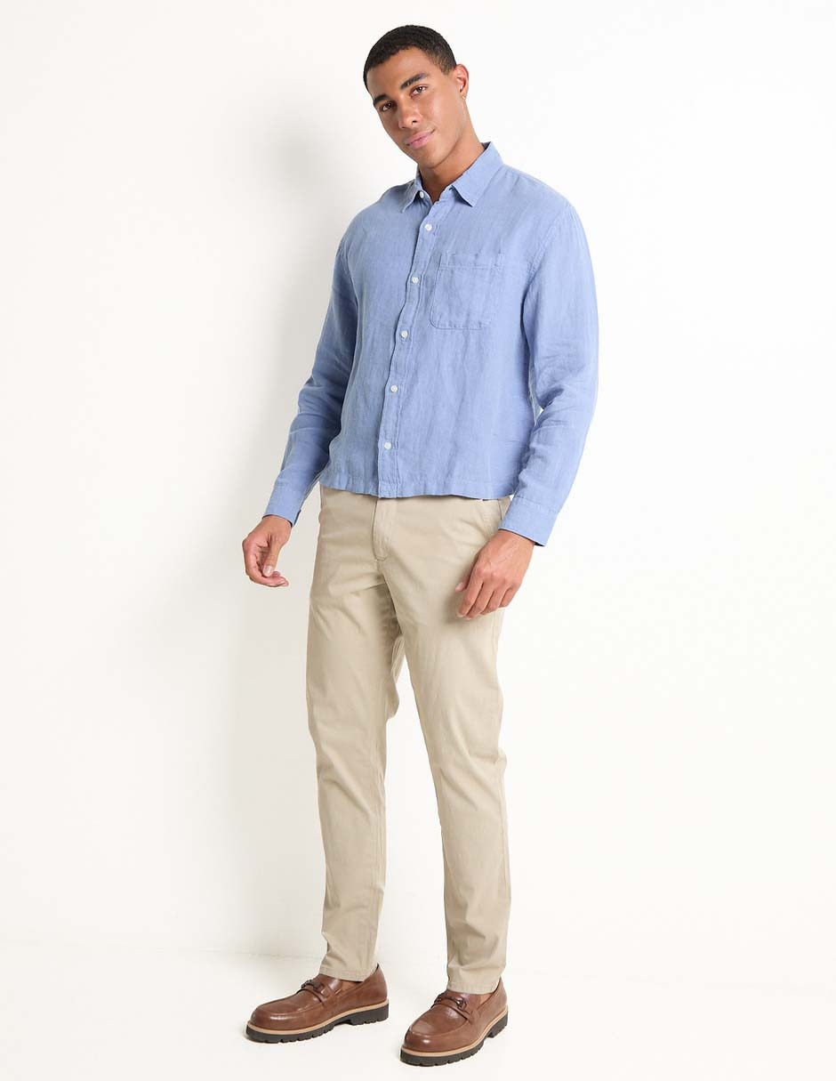 Camisa casual Abercrombie & Fitch de algodón manga larga para hombre
