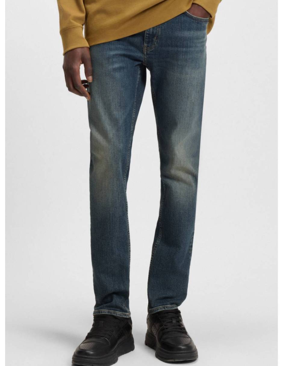 Jeans straight lavado medio para hombre