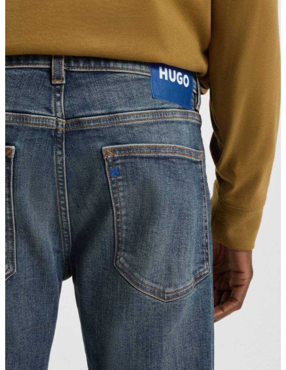 Jeans straight lavado medio para hombre 4