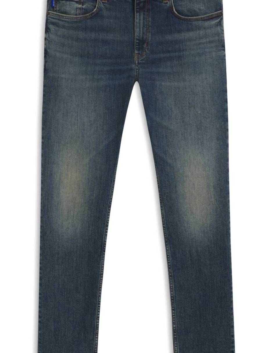 Jeans straight lavado medio para hombre 6