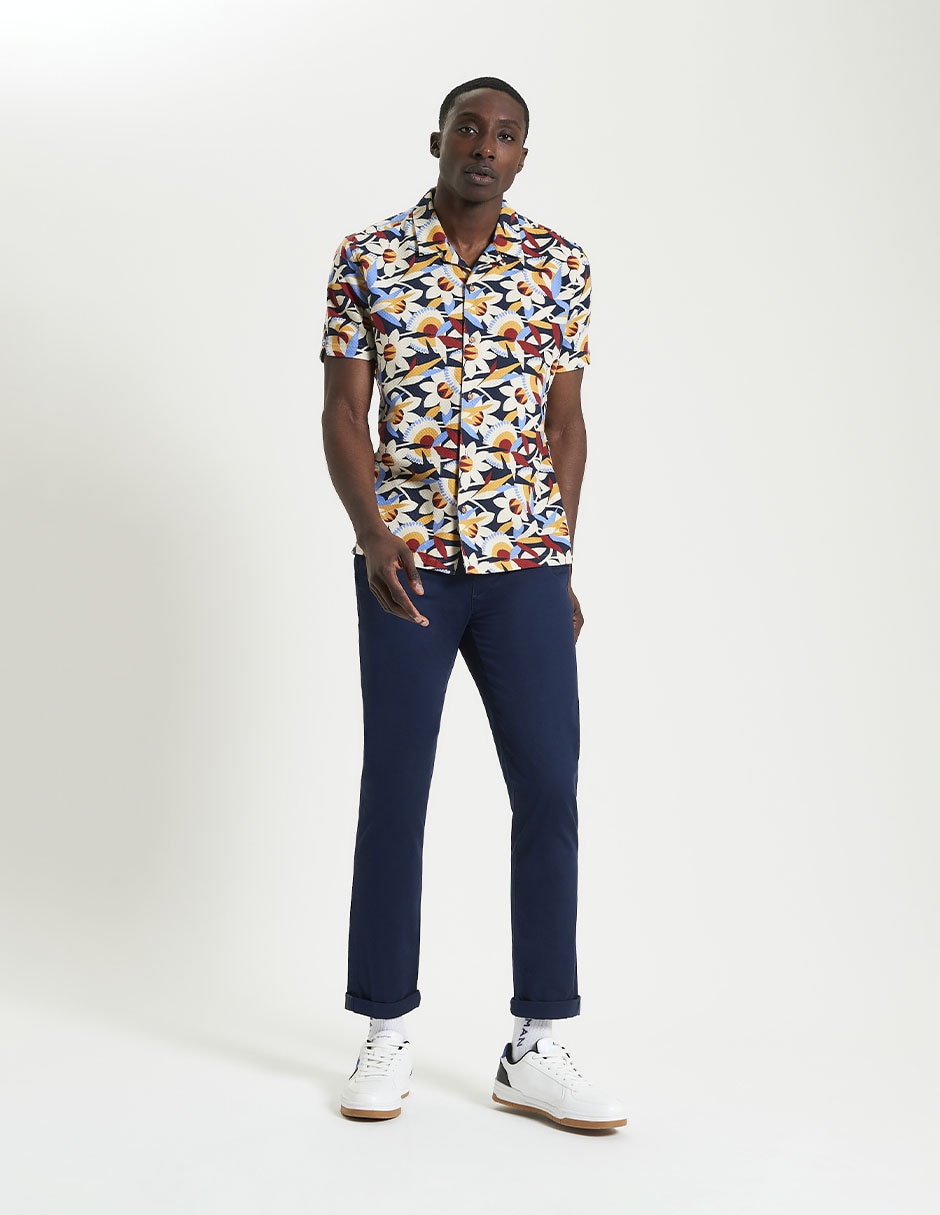 Camisa casual de algodón manga corta para hombre 4