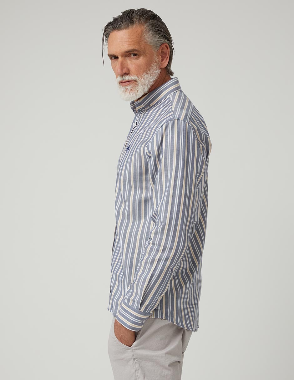 Camisa business casual de algodón manga larga para hombre 5