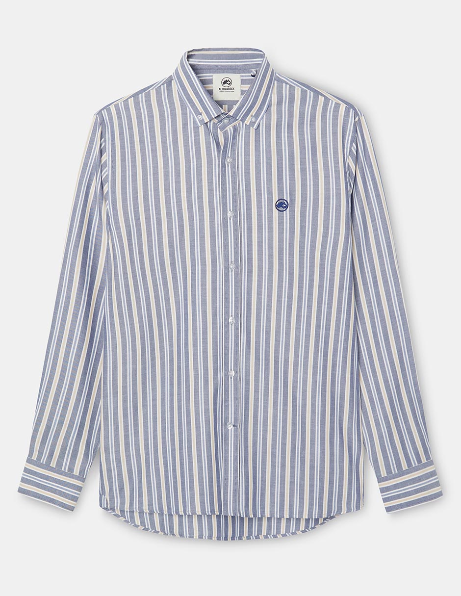 Camisa business casual de algodón manga larga para hombre
