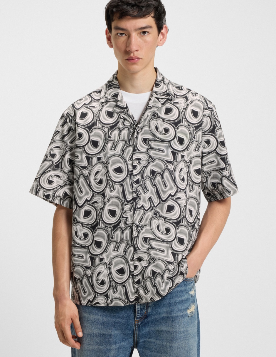 Camisa casual de algodón manga corta para hombre
