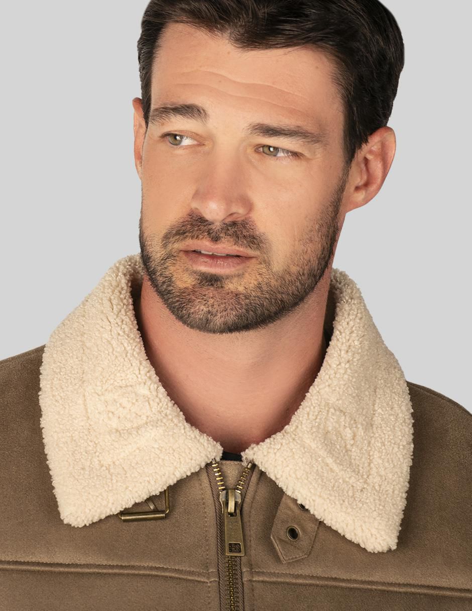 Chamarra casual cuello a contraste para hombre 5
