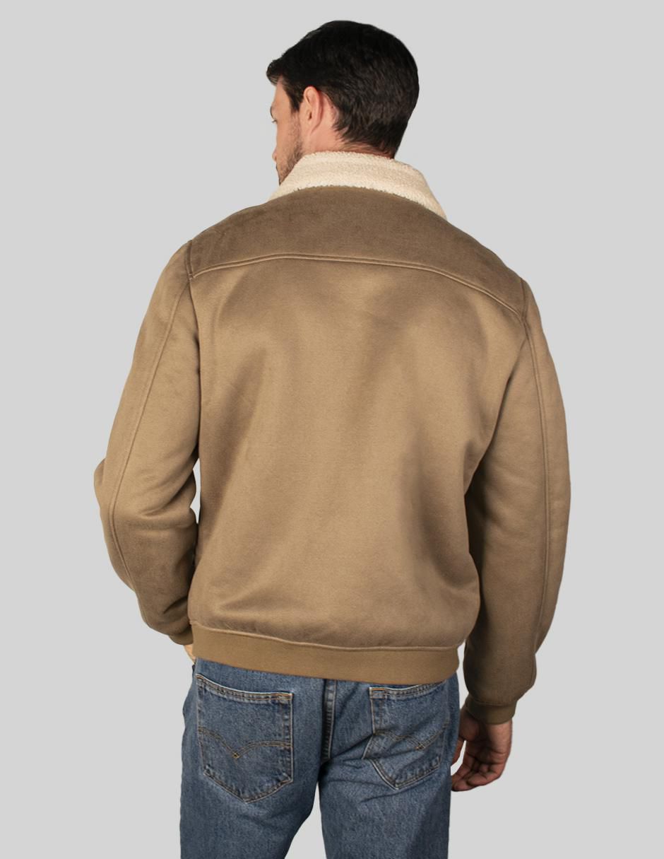 Chamarra casual cuello a contraste para hombre 6