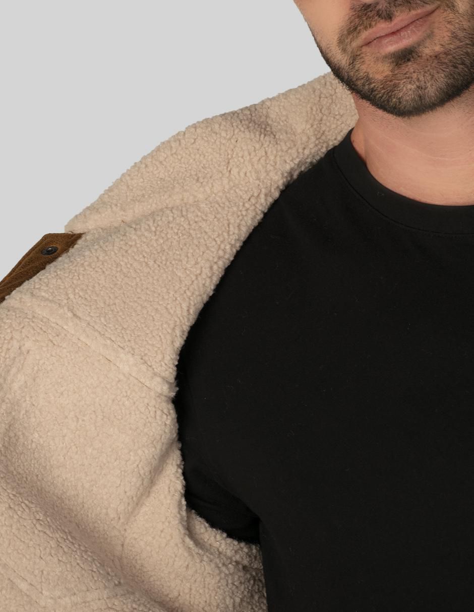 Chamarra casual cuello a contraste para hombre 4