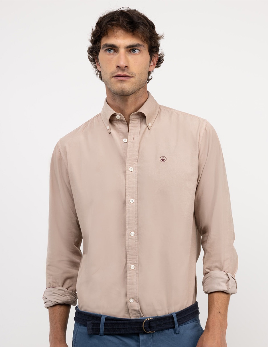 Camisa casual de algodón manga larga para hombre Camisa casual de algodón manga larga para hombre