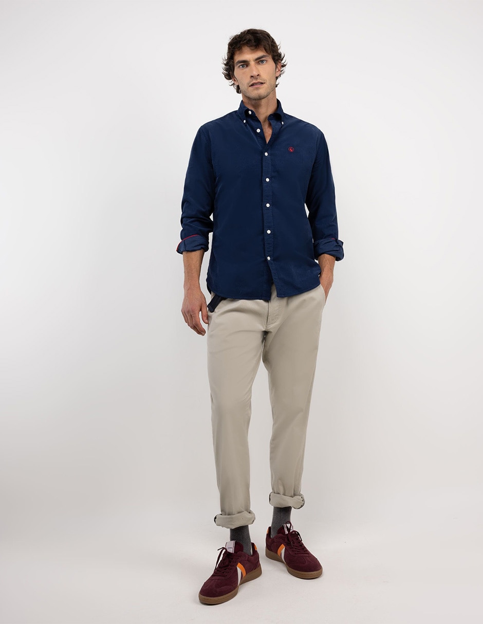 Camisa casual de algodón manga larga para hombre 5