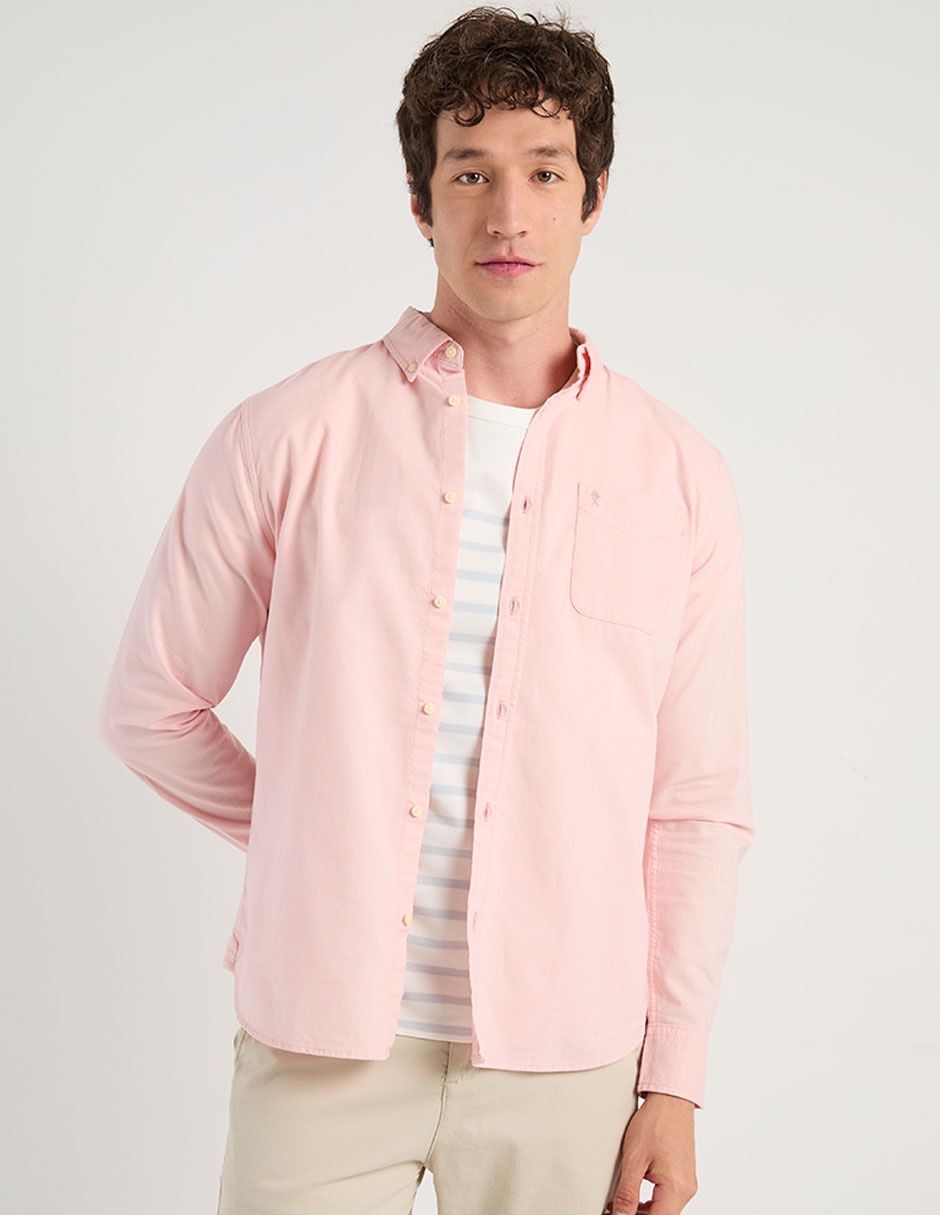 Camisa casual de algodón manga larga para hombre Camisa casual de algodón manga larga para hombre