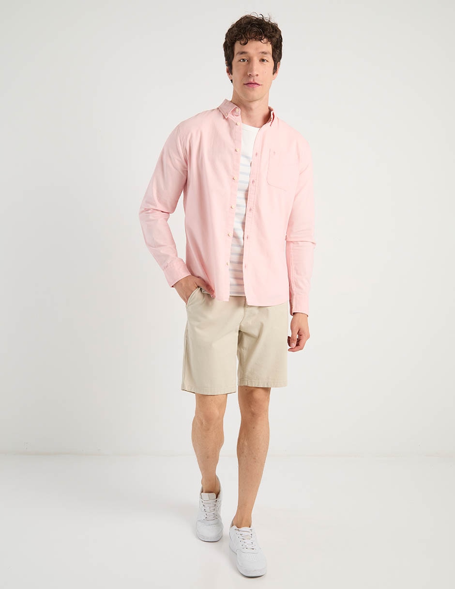 Camisa casual de algodón manga larga para hombre 4