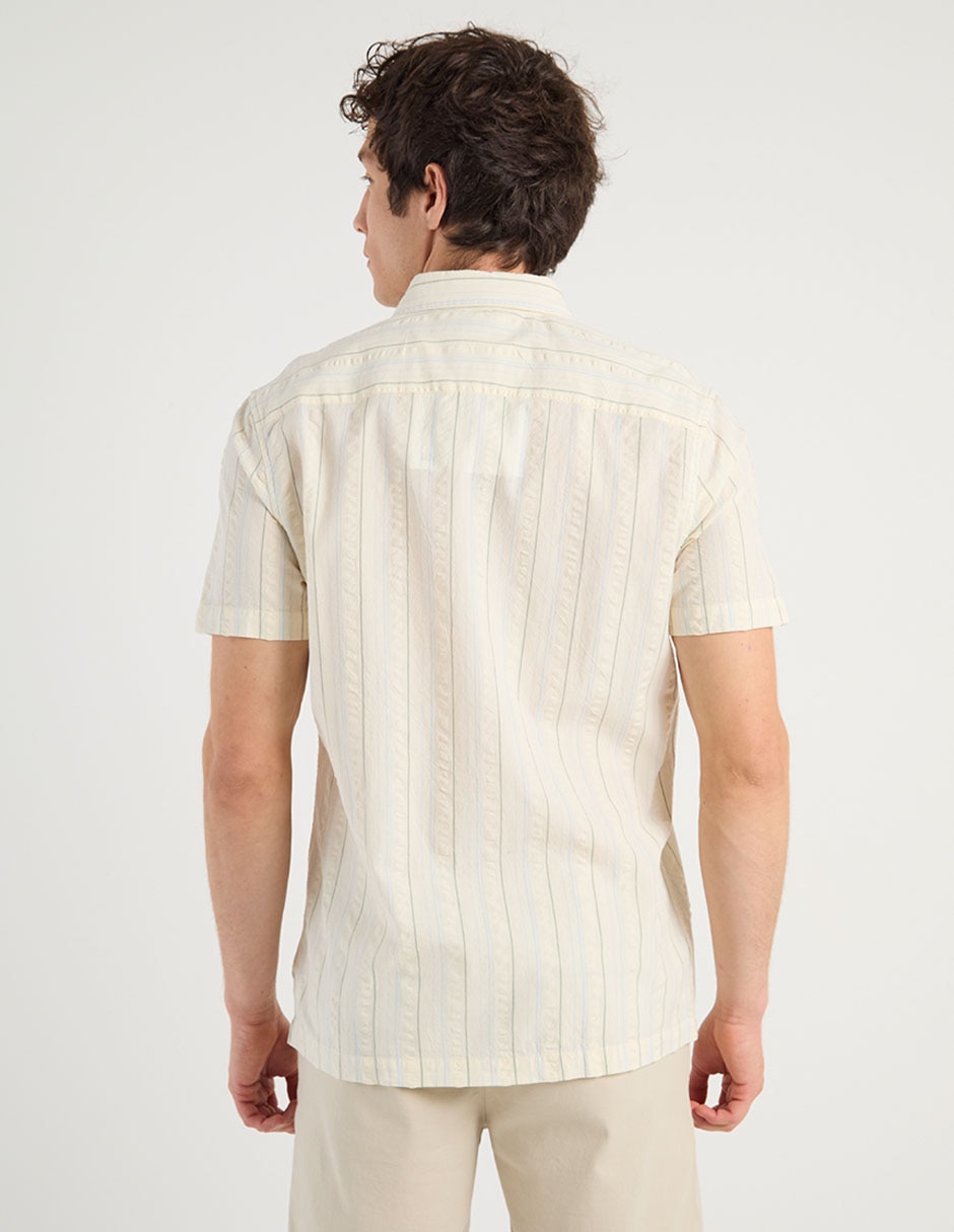 Camisa casual de algodón manga corta para hombre 6