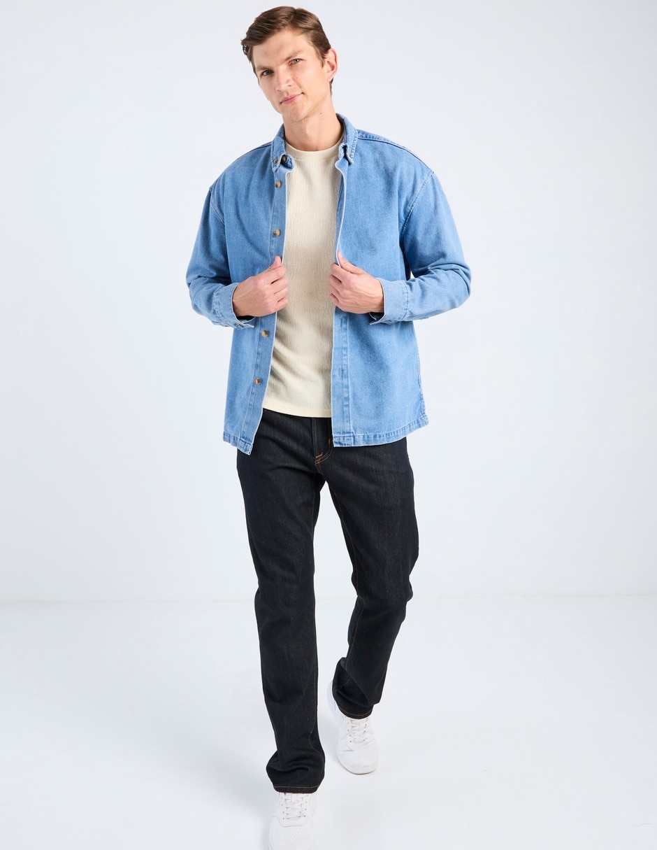Sobrecamisa formal de algodón manga larga para hombre 7