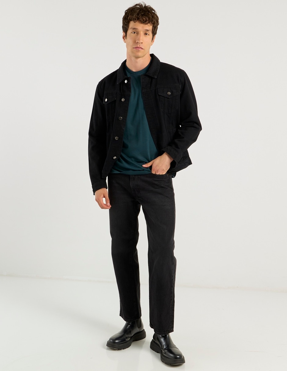 Jeans straight Abercrombie & Fitch lavado obscuro para hombre