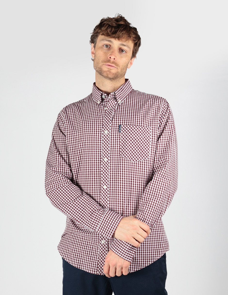 Camisa business casual Ben Sherman de algodón manga larga para hombre