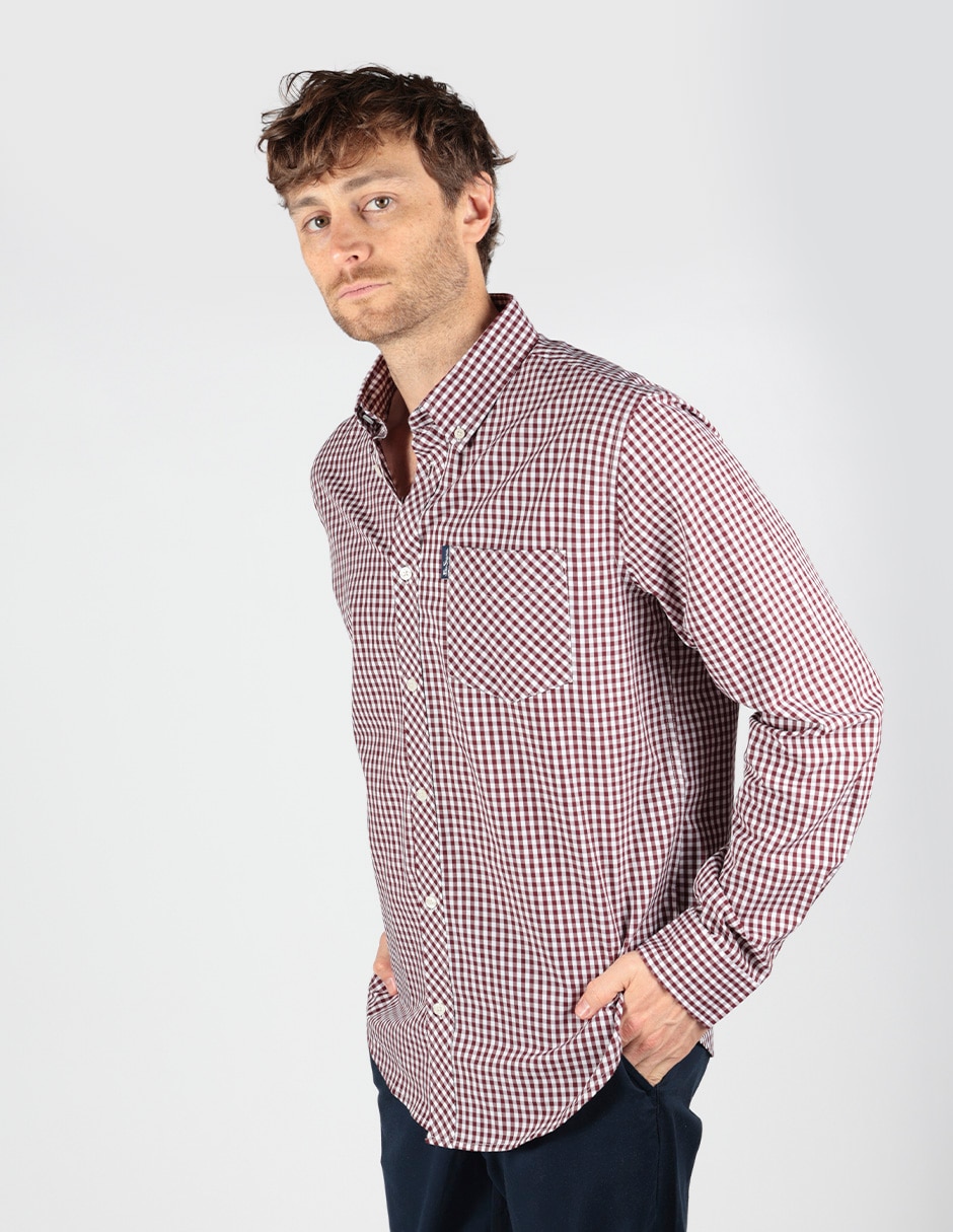 Camisa business casual Ben Sherman de algodón manga larga para hombre