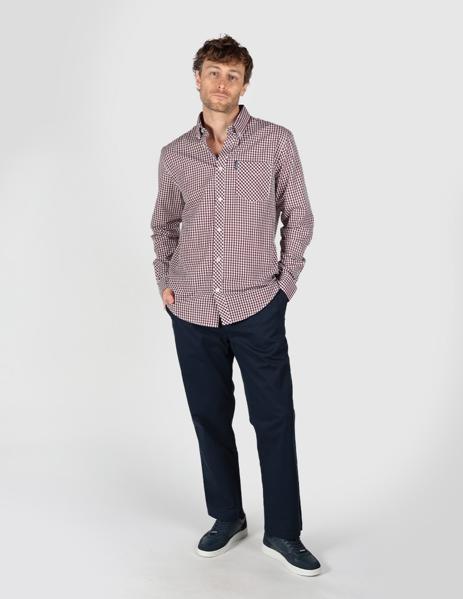Camisa business casual Ben Sherman de algodón manga larga para hombre