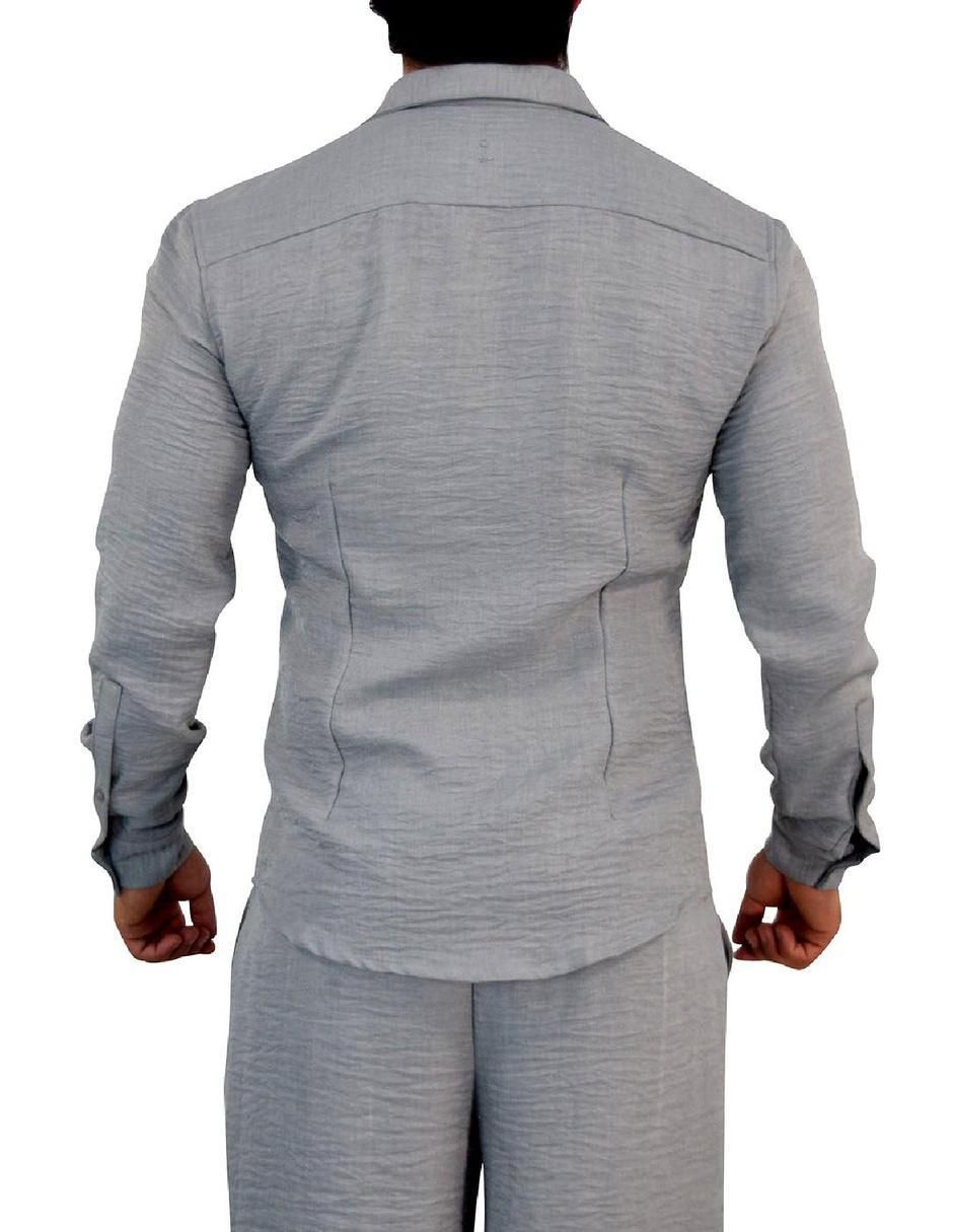 Camisa casual manga larga para hombre 5