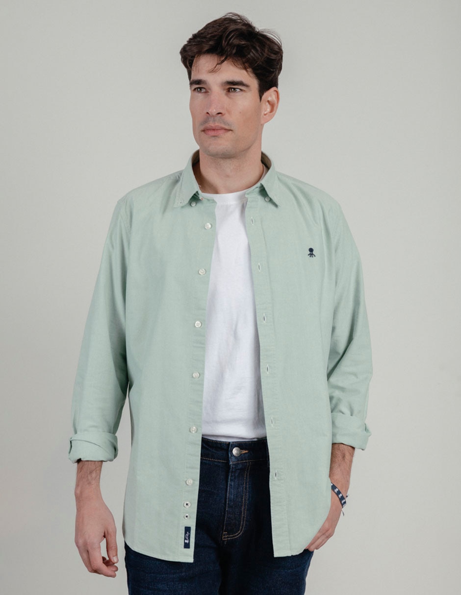 Camisa casual de algodón manga larga para hombre Camisa casual de algodón manga larga para hombre