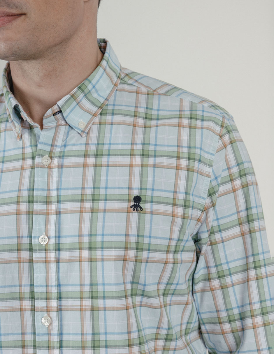 Camisa casual manga larga para hombre