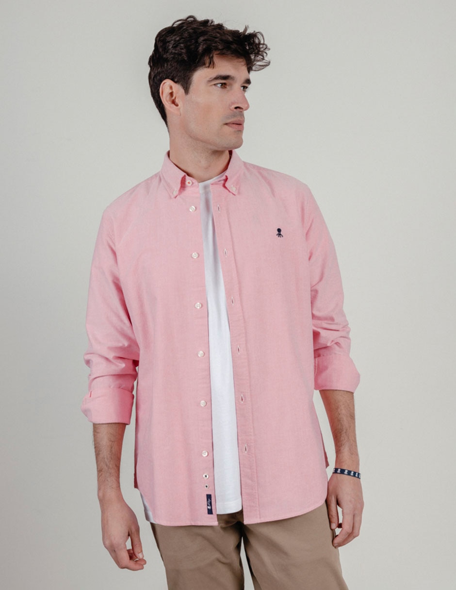 Camisa casual de algodón manga larga para hombre Camisa casual de algodón manga larga para hombre