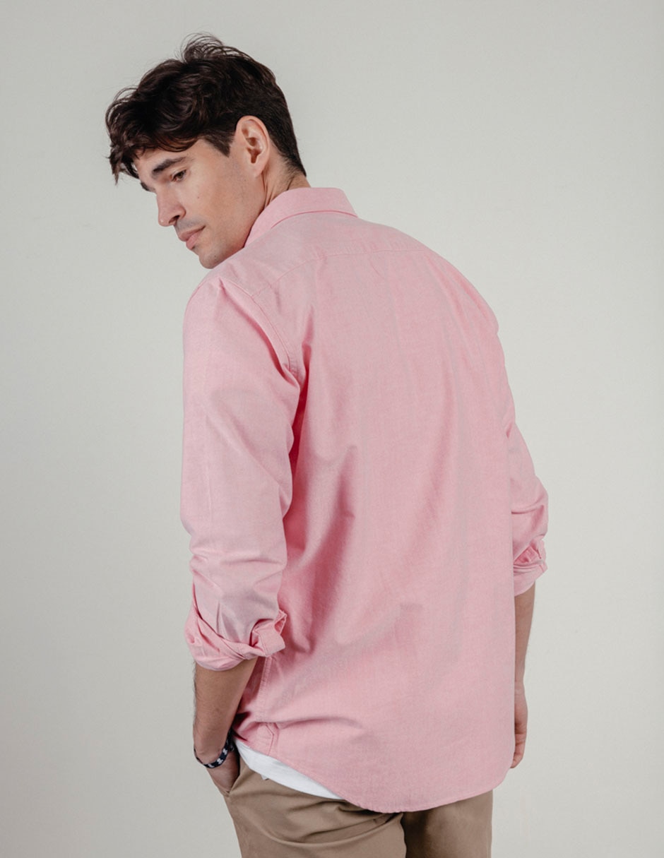 Camisa casual de algodón manga larga para hombre 6