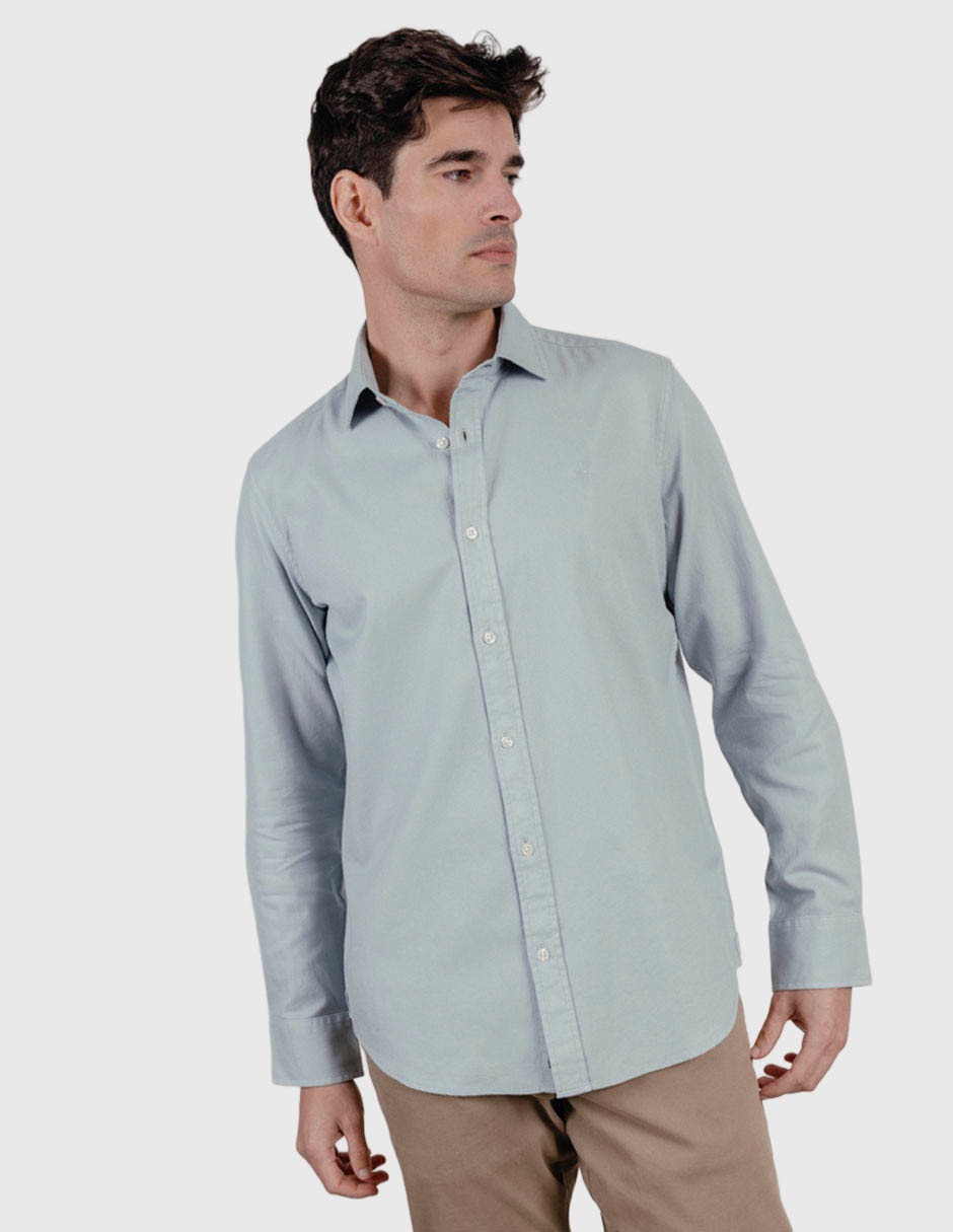 Camisa casual de algodón manga larga para hombre Camisa casual de algodón manga larga para hombre