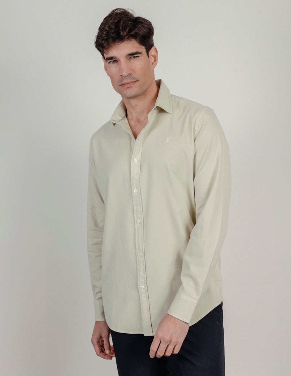 Camisa casual de algodón manga larga para hombre Camisa casual de algodón manga larga para hombre