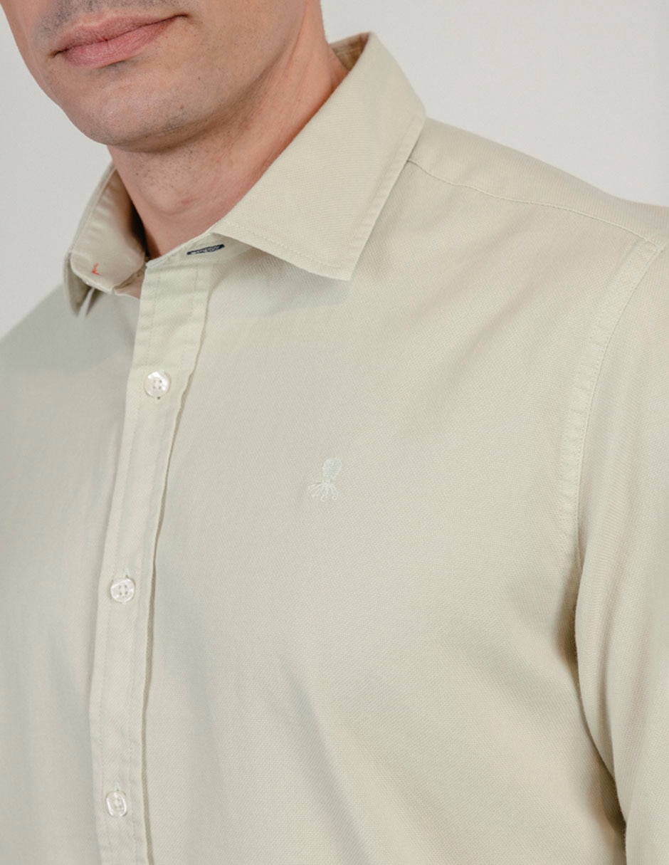 Camisa casual de algodón manga larga para hombre 4