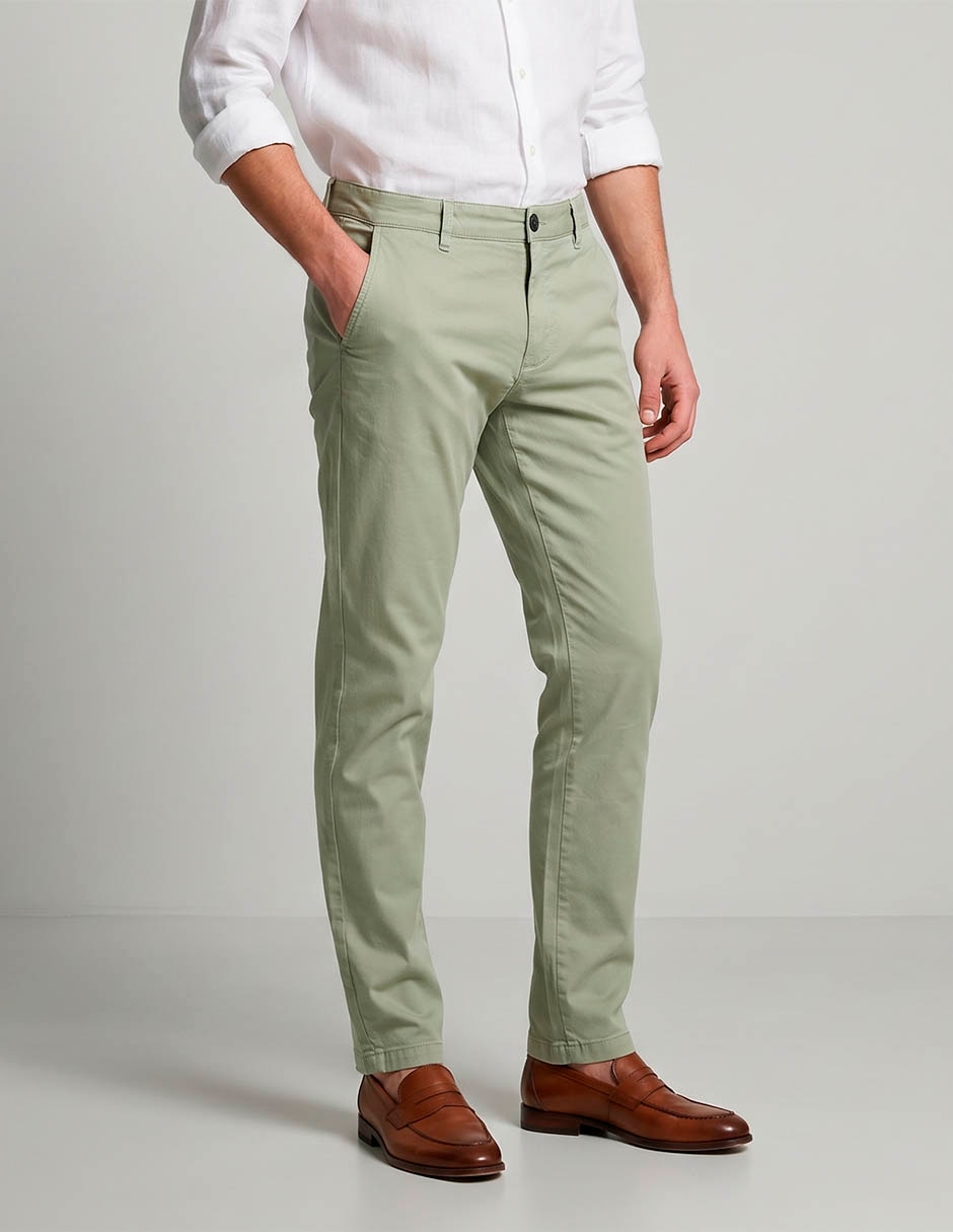 Pantalón de vestir chino slim de algodón para hombre Pantalón de vestir chino slim de algodón para hombre
