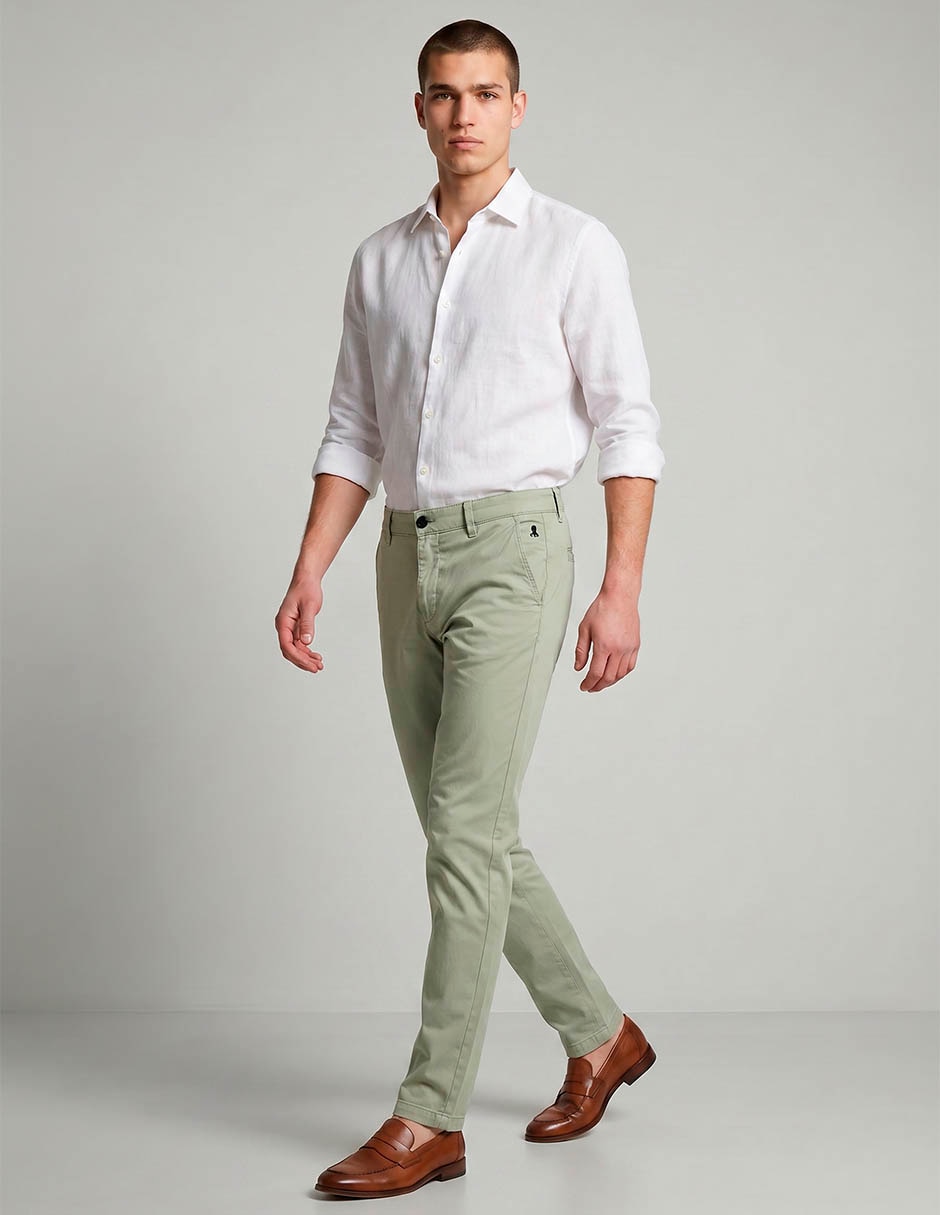 Pantalón de vestir chino slim de algodón para hombre 3