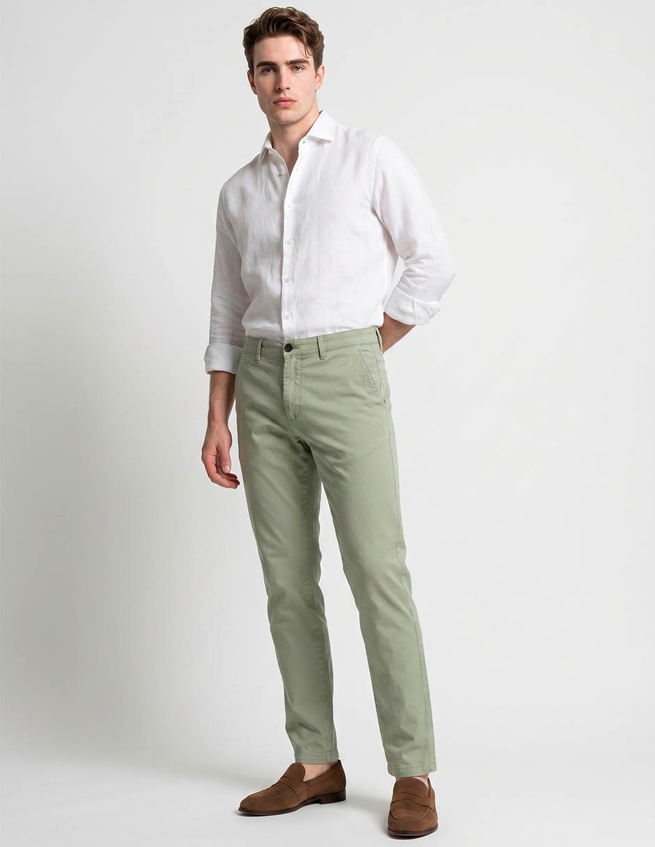 Pantalón de vestir chino slim de algodón para hombre 6