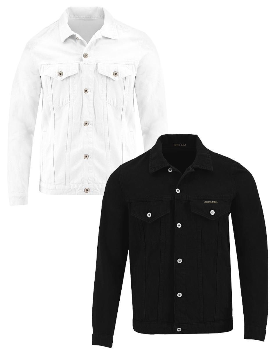 Chamarra denim de mezclilla con bolsillos para hombre Chamarra denim de mezclilla con bolsillos para hombre