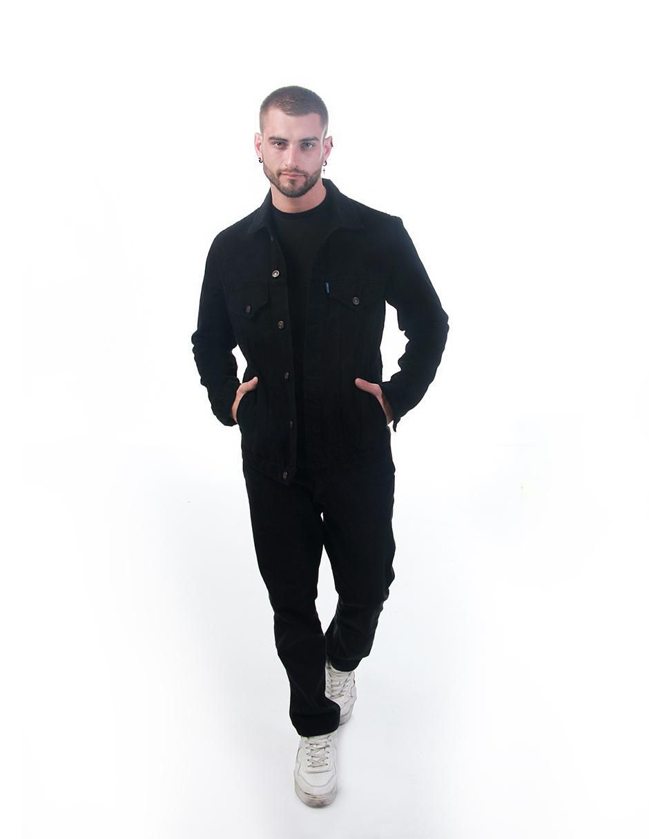 Chamarra denim de mezclilla con bolsillos para hombre 2