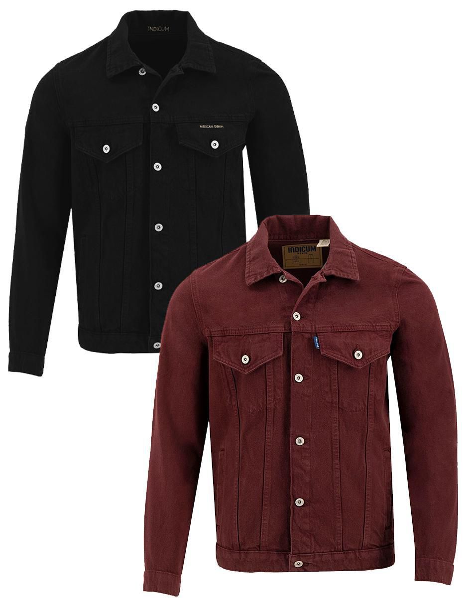 Chamarra denim de mezclilla con bolsillos para hombre