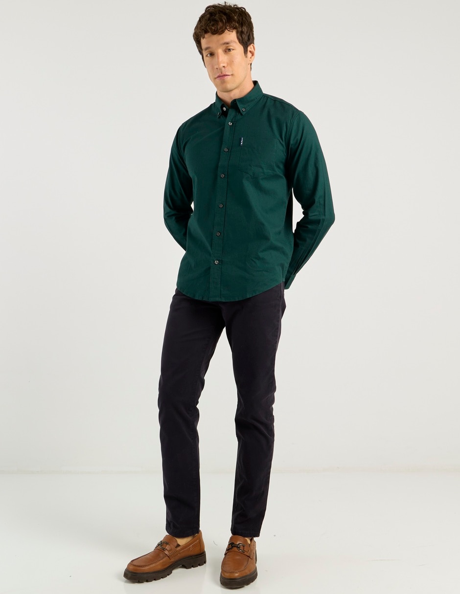 Camisa business casual de algodón manga larga para hombre 2