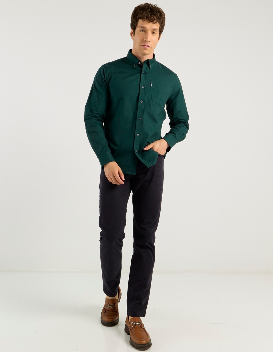 Camisa business casual de algodón manga larga para hombre 3