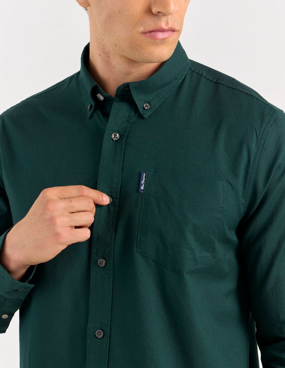 Camisa business casual de algodón manga larga para hombre 4